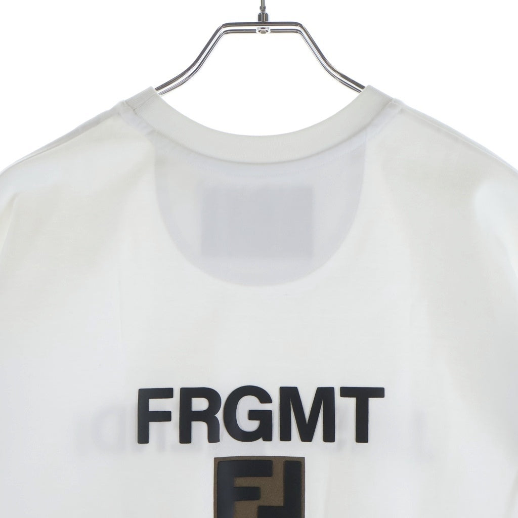 FENDI(フェンディ) リバースロゴプリントTシャツ ホワイト コットン #S FY1144 AQJN