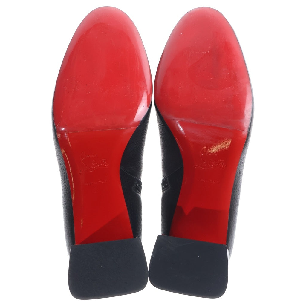 CHRISTIAN LOUBOUTIN(クリスチャンルブタン) CASTARIKA 85 カーフレザー ヒール サイドジップ ショートブーツ シューズ ブラック レディース 1210207