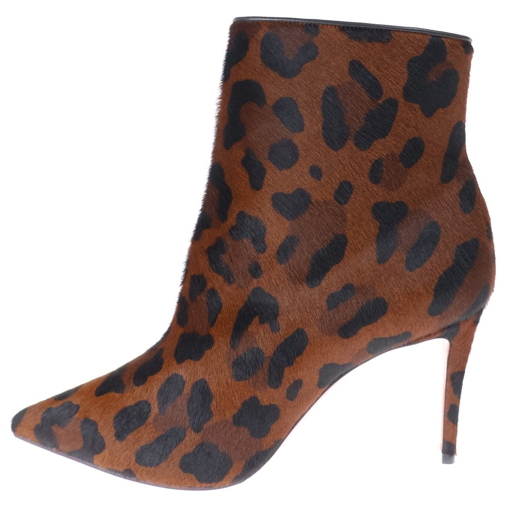 CHRISTIAN LOUBOUTIN(クリスチャンルブタン) SO KATE BOOTY 85 ポニーレザー ヒール サイドジップ ショートブーツ シューズ ブラウン レディース 3190789
