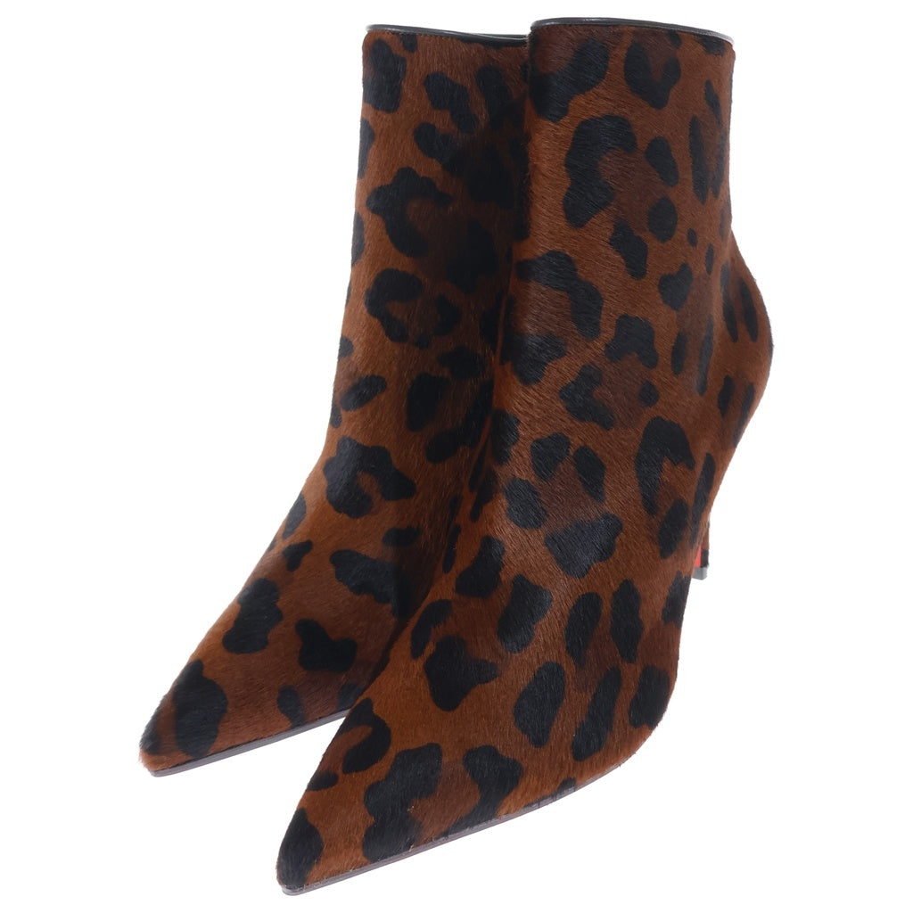 CHRISTIAN LOUBOUTIN(クリスチャンルブタン) SO KATE BOOTY 85 ポニーレザー ヒール サイドジップ ショートブーツ シューズ ブラウン レディース 3190789