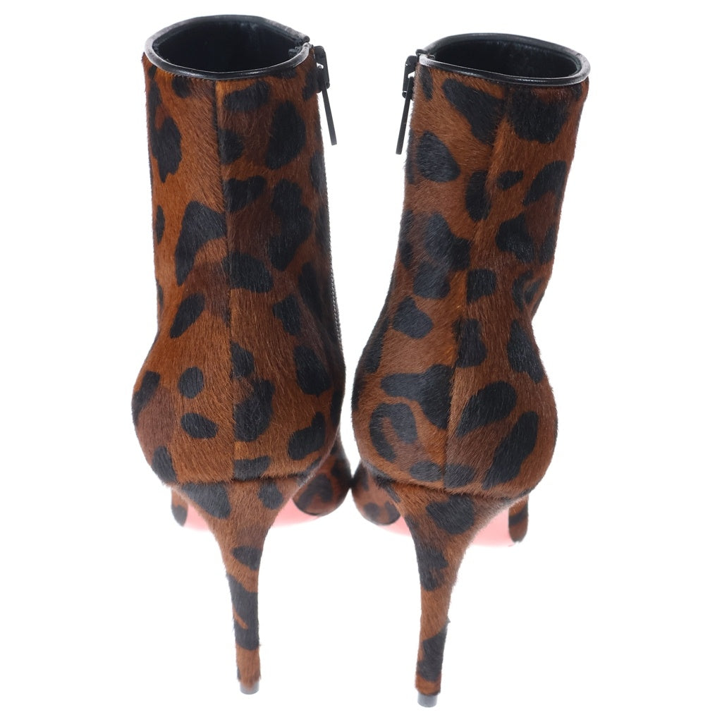CHRISTIAN LOUBOUTIN(クリスチャンルブタン) SO KATE BOOTY 85 ポニーレザー ヒール サイドジップ ショートブーツ シューズ ブラウン レディース 3190789