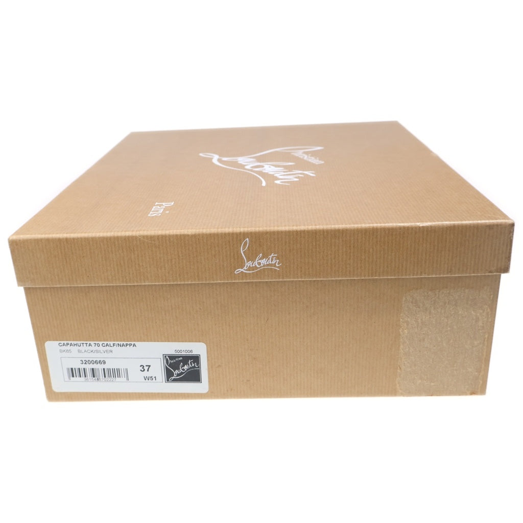 CHRISTIAN LOUBOUTIN(クリスチャンルブタン) スパイクスタッズ レザー サイドゴア ヒール ショートブーツ シューズ ブラック レディース 3200669