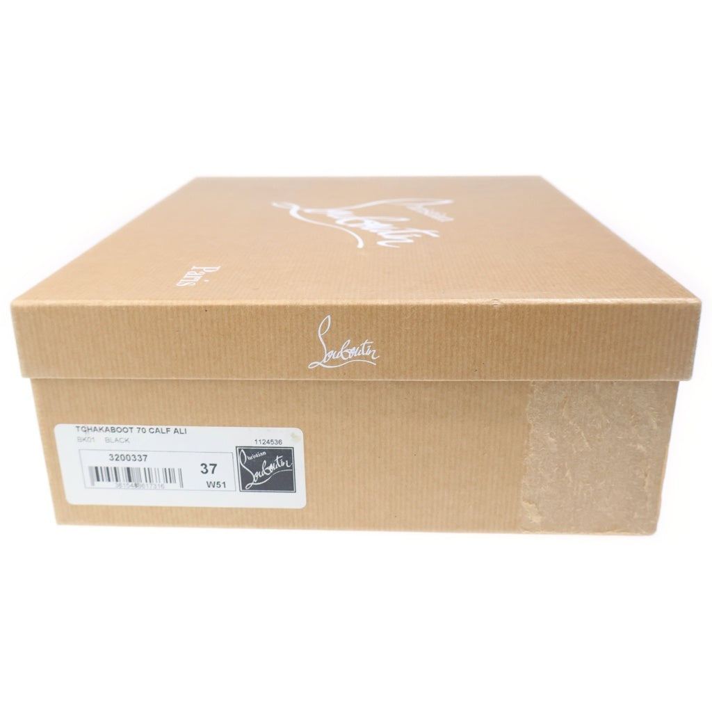 CHRISTIAN LOUBOUTIN(クリスチャンルブタン) クロコ型押し レザー ヒール サイドゴア ポインテッドトゥ ショートブーツ シューズ ブラック レディース 3200337