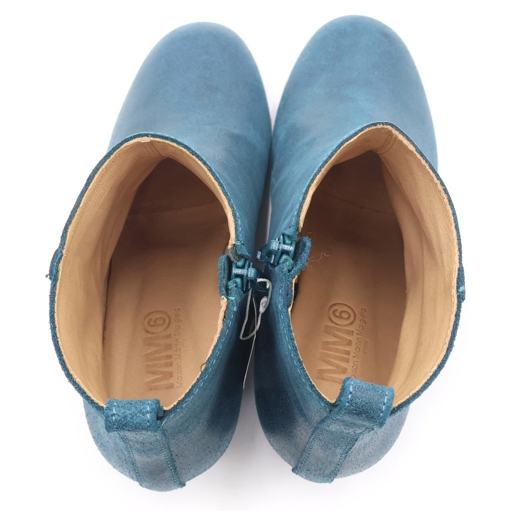 MM6 Maison Margiela(エムエムシックスメゾンマルジェラ) サイドジップスエード ブーツ 38 ブルー S40WU0045 レディース