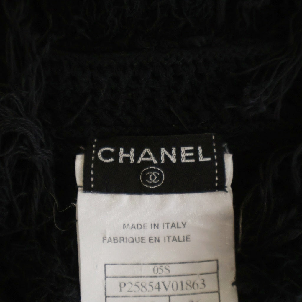 CHANEL(シャネル) 05SS カメリアボタン コットンニット カーディガン ブラック レディース P25854V01867