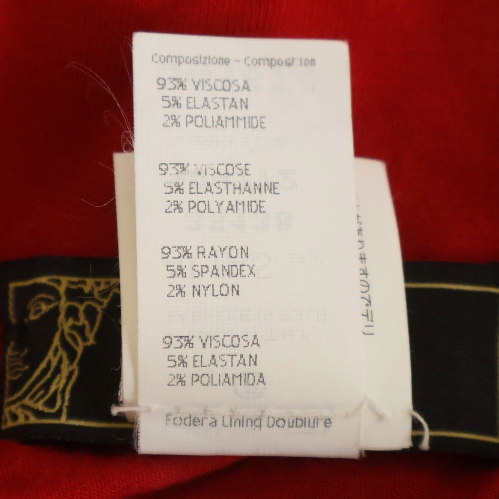 VERSACE(ヴェルサーチ) シースルー切り替え ノースリーブ タンクトップ カットソー レッド レディース