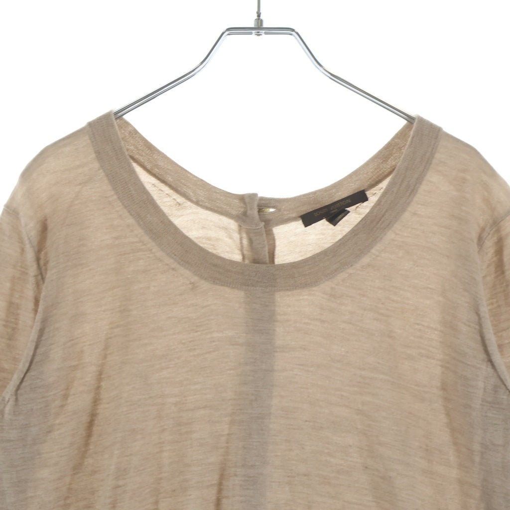 LOUIS VUITTON(ルイヴィトン) 07AW シルク混 カシミヤ ボタンデザイン プルオーバー ニット セーター ベージュ レディース RW072A WLKM07MMH