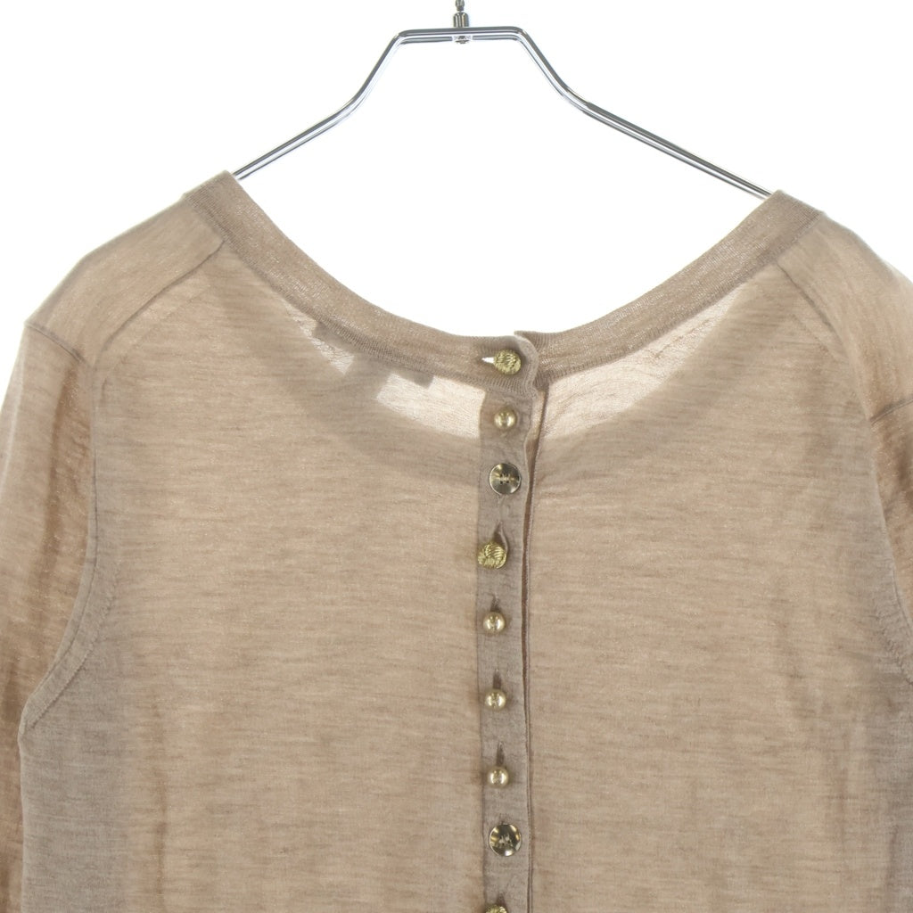 LOUIS VUITTON(ルイヴィトン) 07AW シルク混 カシミヤ ボタンデザイン プルオーバー ニット セーター ベージュ レディース RW072A WLKM07MMH