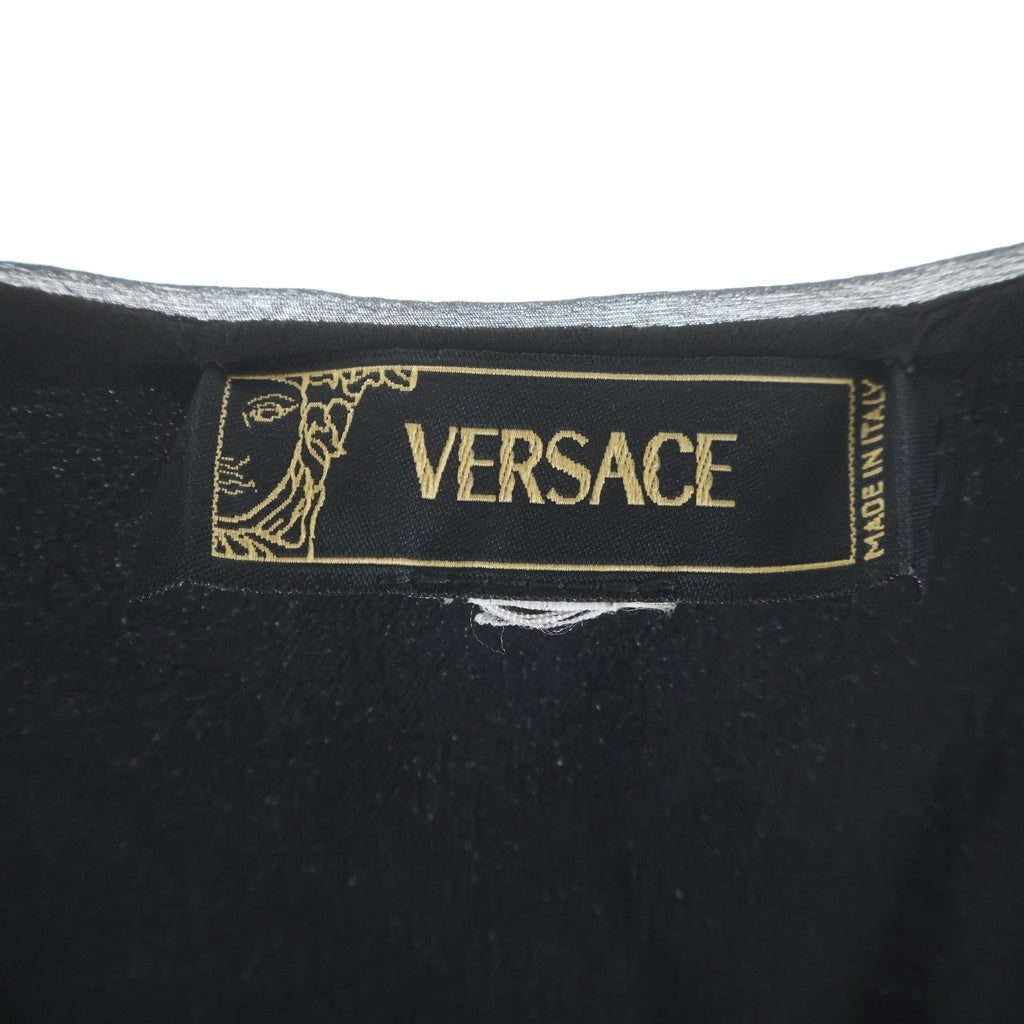 VERSACE(ヴェルサーチ) トップス デザイン ブラウス ブラック ノースリーブ レディース