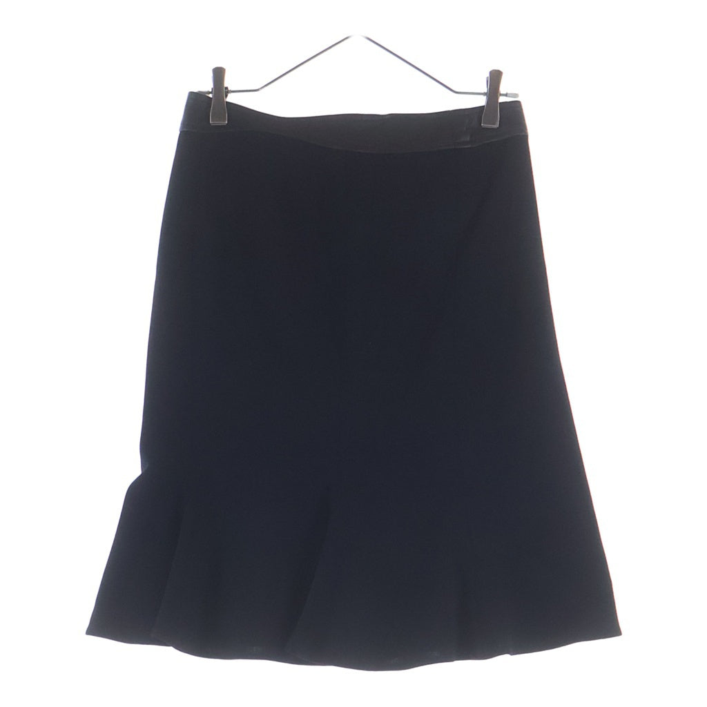 VERSACE(ヴェルサーチ) スカート ブラック ウール×レザー #38 レディース