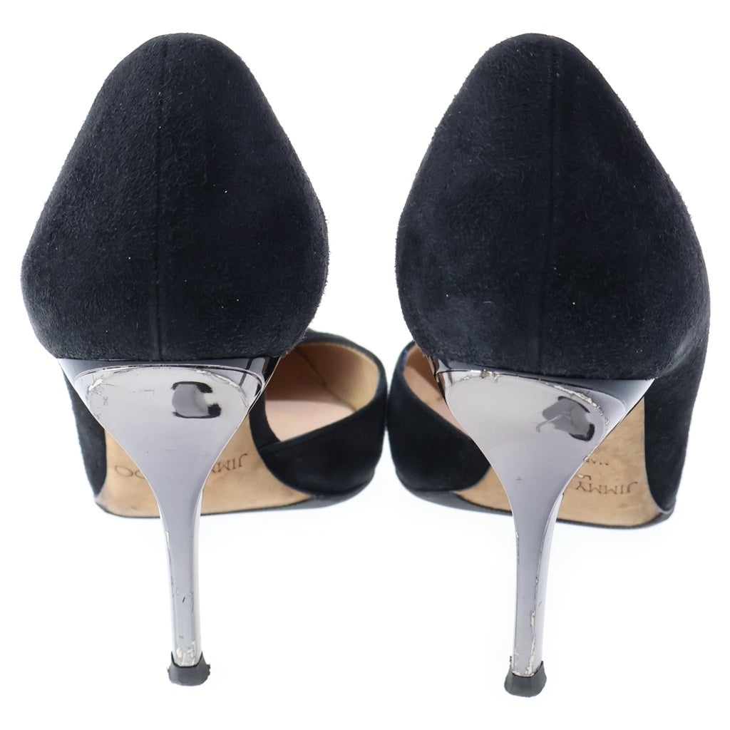 JIMMY CHOO(ジミーチュウ) スエードレザー ヒール ポインテッドトゥ パンプス シューズ ブラック レディース