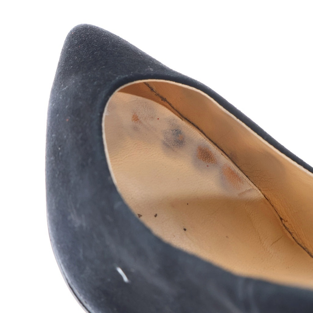 GIUSEPPE ZANOTTI(ジュゼッペ ザノッティ) スエードレザー ヒール パンプス シューズ ブラック レディース
