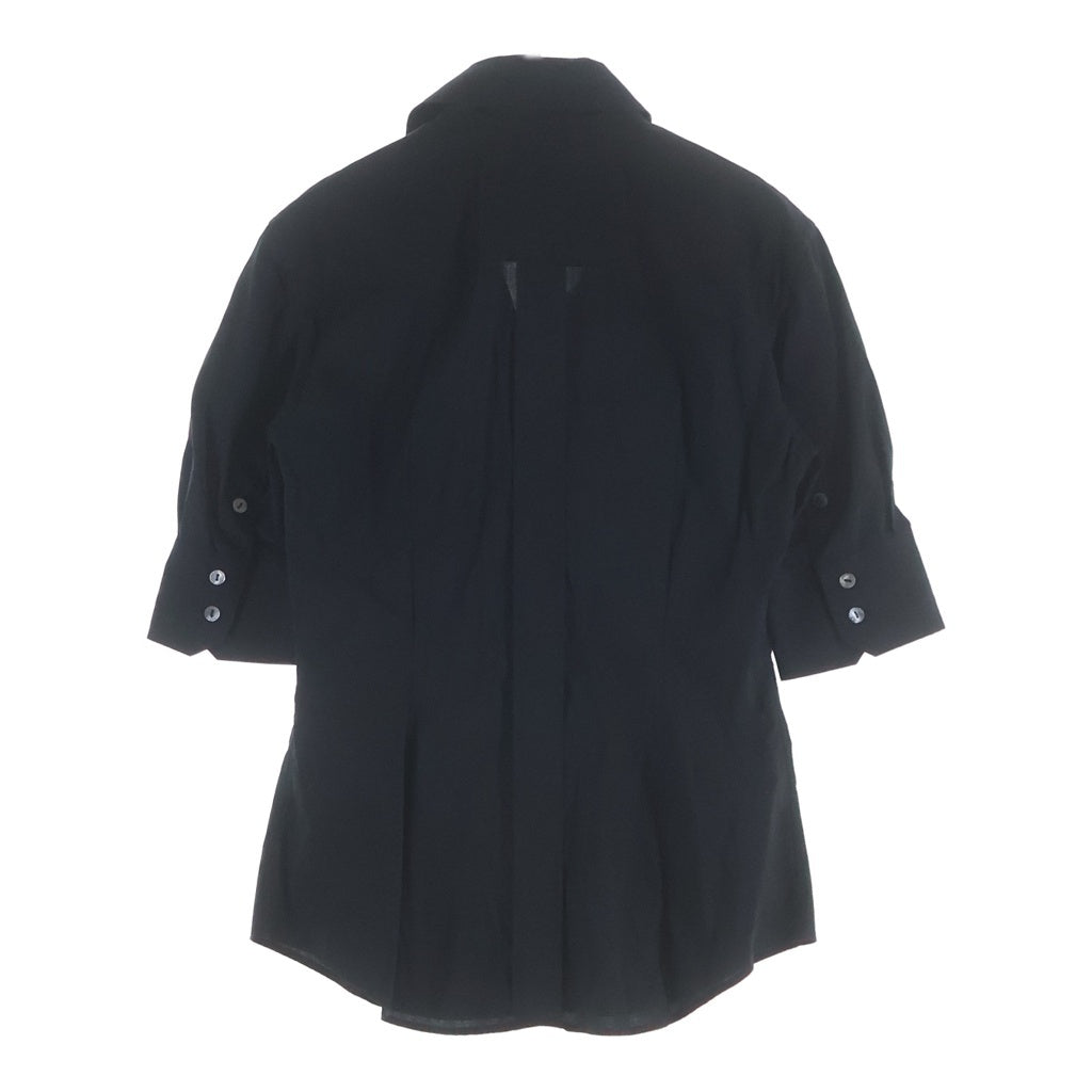 DOLCE & GABBANA(ドルチェアンドガッバーナ) オープンカラー 5分袖 半袖 シャツ ブラック レディース