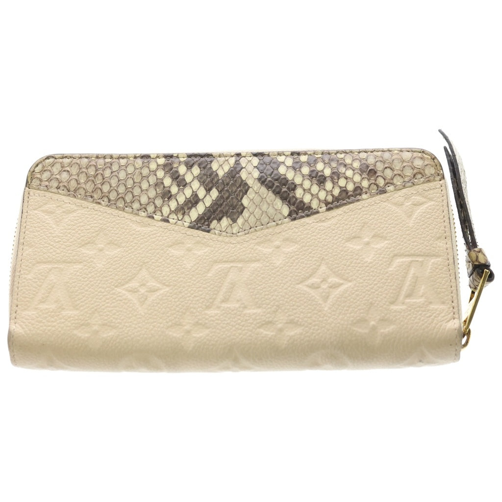 LOUIS VUITTON(ルイヴィトン) モノグラムアンプラント パイソン ジッピーウォレット ロングウォレット 長財布 カードケース アイボリー レザー N96320 ゴールド金具 レディース