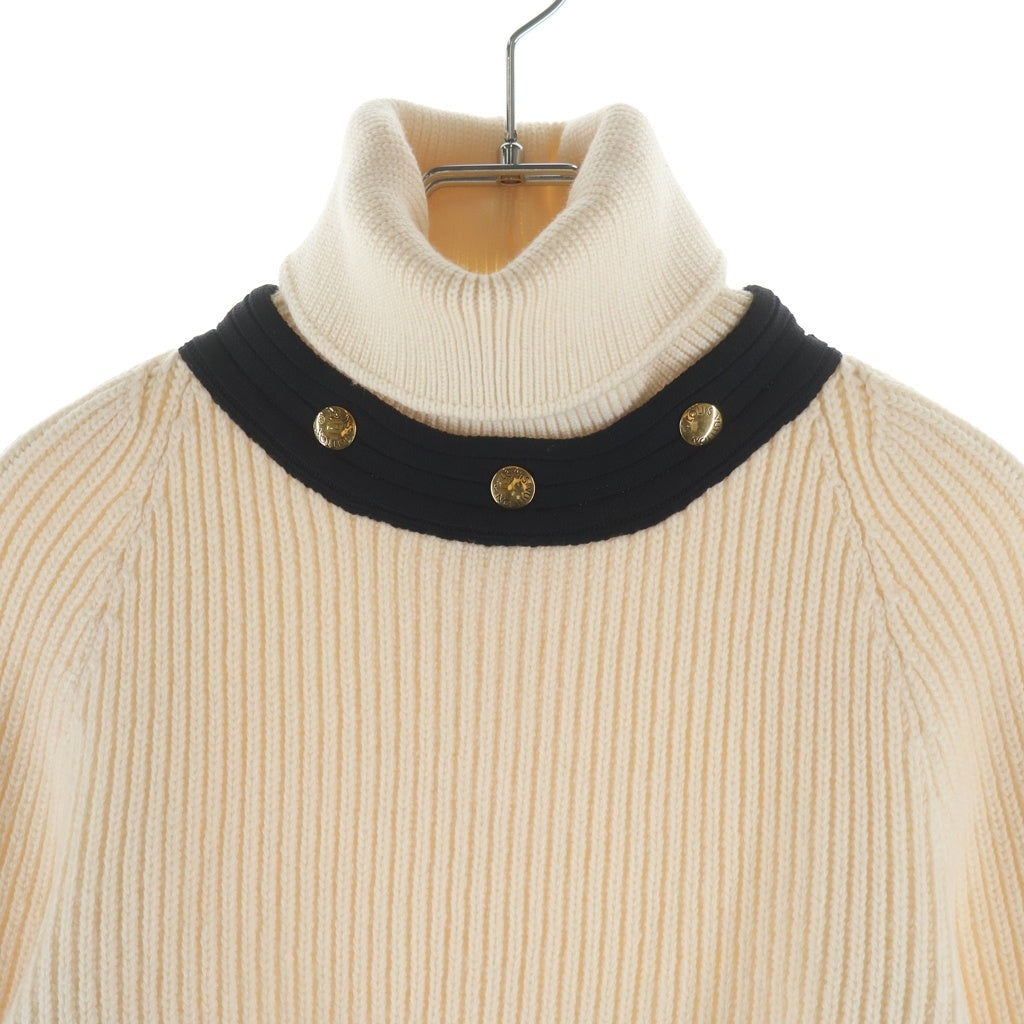 ルイヴィトン  15AW ショルダーボタンカシミアリブニット レディース XS LOUIS VUITTON(ルイヴィトン) 20AW レザーロゴパッチ タートルネック