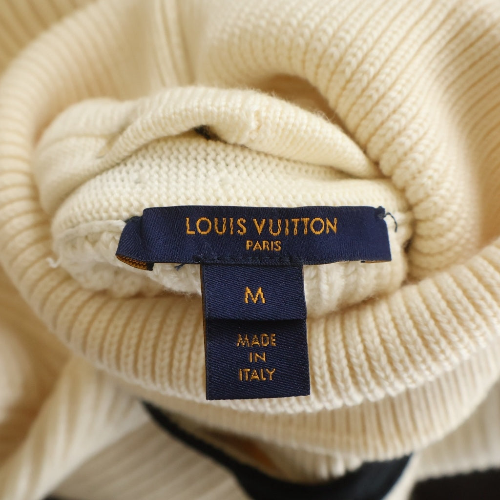 LOUIS VUITTON ロゴパッチ シルク リブ タートルネック ニット LOUIS VUITTON(ルイヴィトン) 20AW レザーロゴパッチ タートルネック