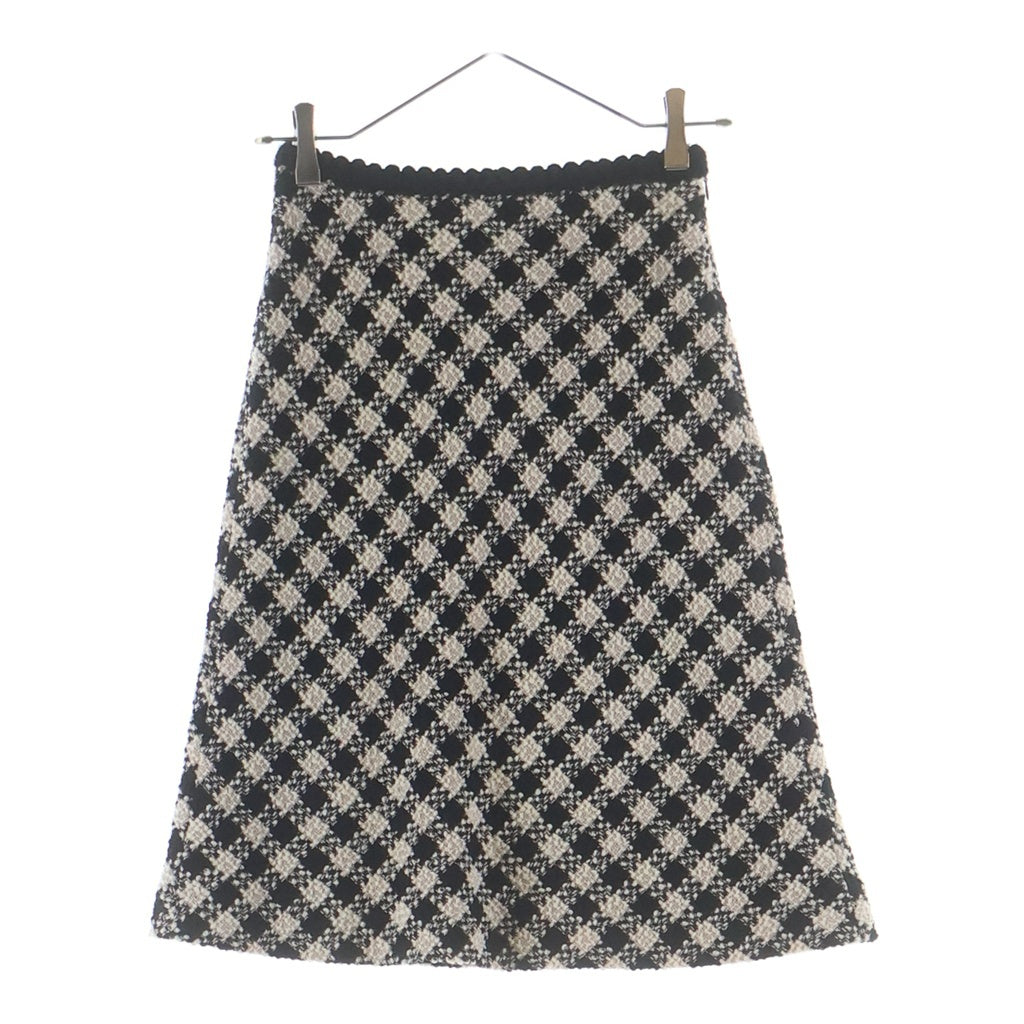 【美品】MIU MIU チェック柄　台形スカート Miu Miu チェック柄バージンウールプリーツミニスカート (ドレス