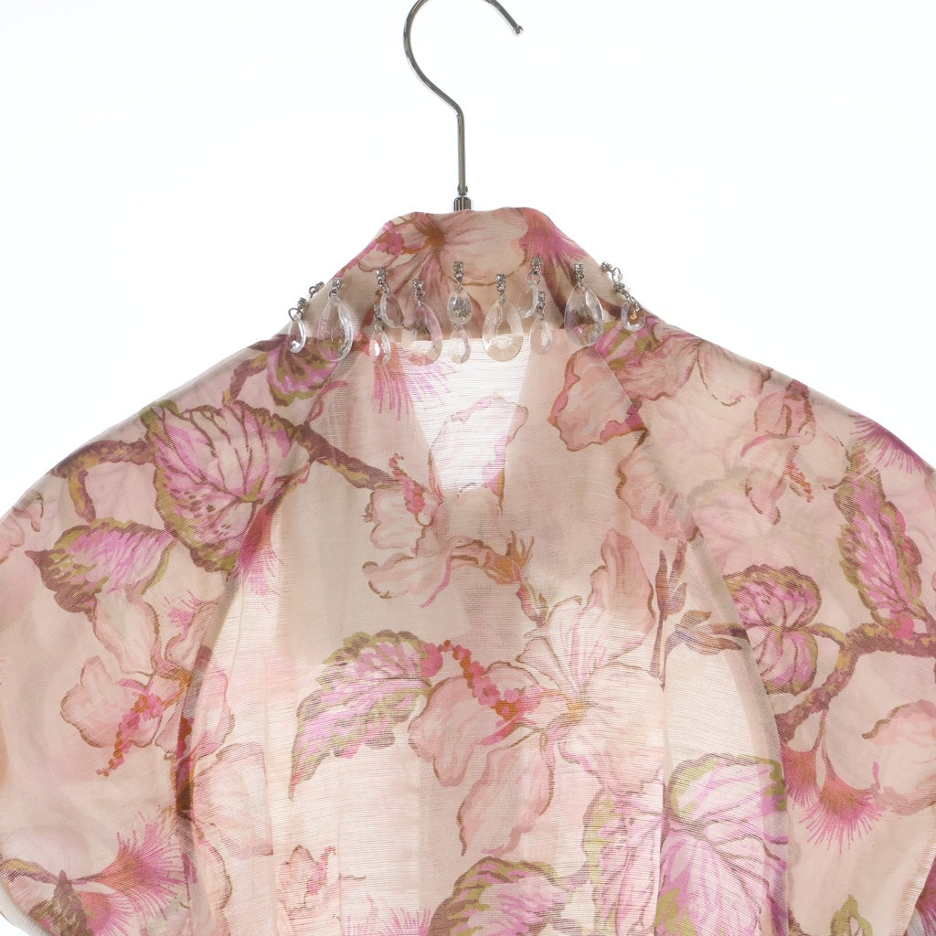 ZIMMERMANN(ジマーマン) Matchmaker Flip Dress マッチメーカー フリップ ドレス フラワー総柄プリント ビジュー装飾 ワンピース ピンク レディース 9145DMAT