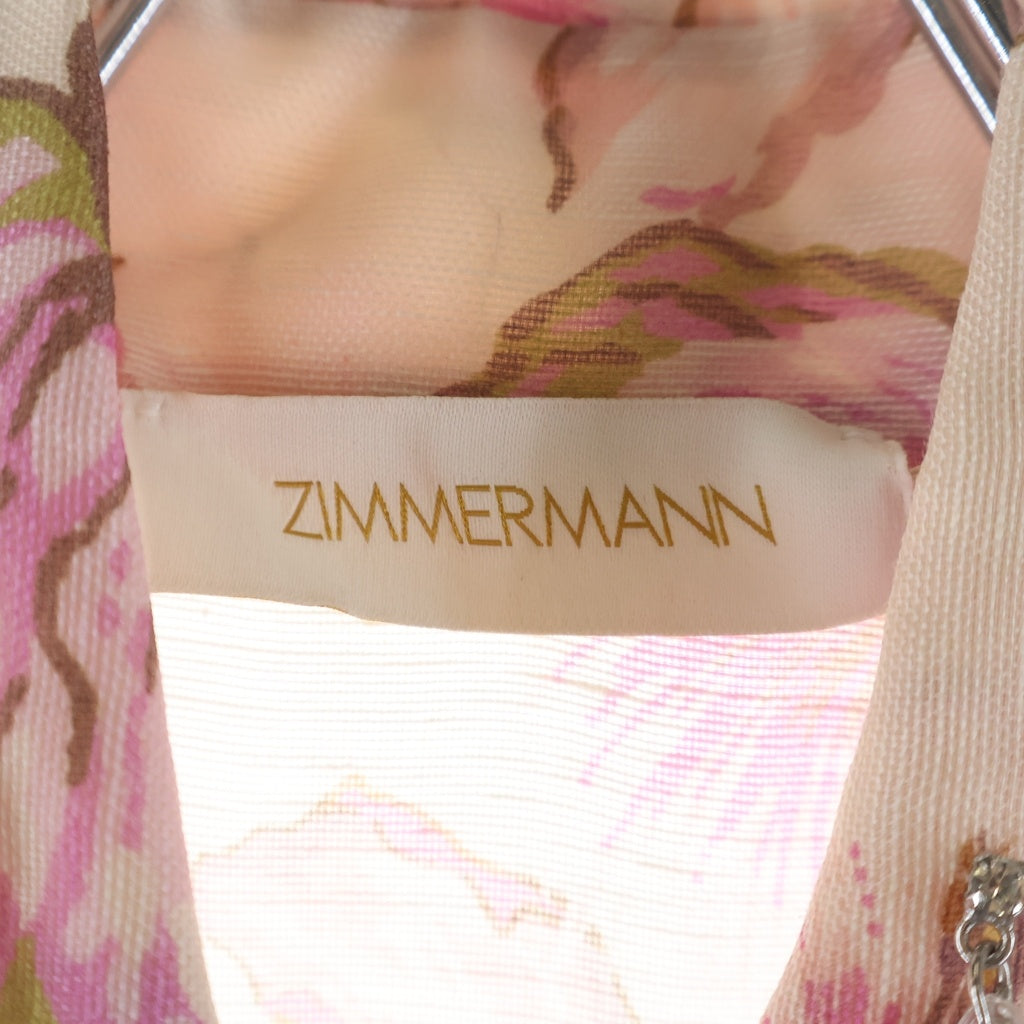 ZIMMERMANN(ジマーマン) Matchmaker Flip Dress マッチメーカー フリップ ドレス フラワー総柄プリント ビジュー装飾 ワンピース ピンク レディース 9145DMAT