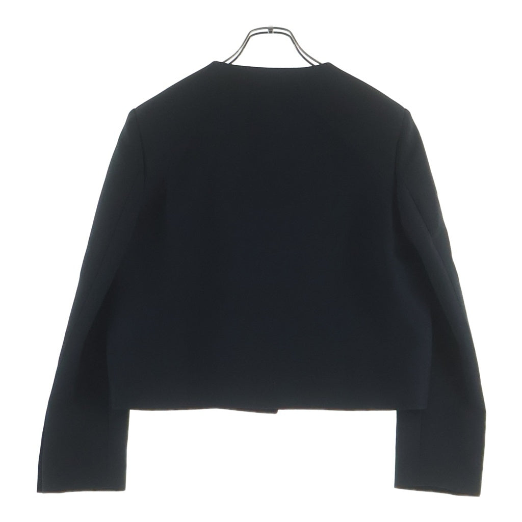 PRADA(プラダ) ノーカラージャケット ブラック ウール×シルク 40 P553N