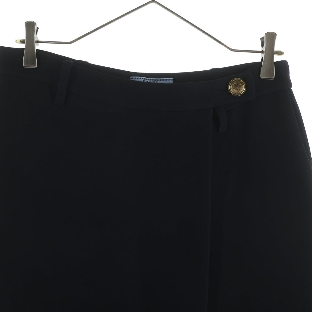 PRADA(プラダ) ロングスカート ブラック ウール×シルク #40 P144V S231