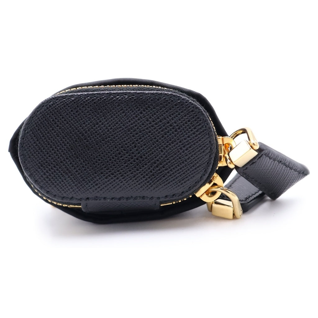 PRADA(プラダ) リナイロン ソフト ロボット バッグチャーム キーリング キーホルダー ブラック 1TT211 ゴールド金具 レディース