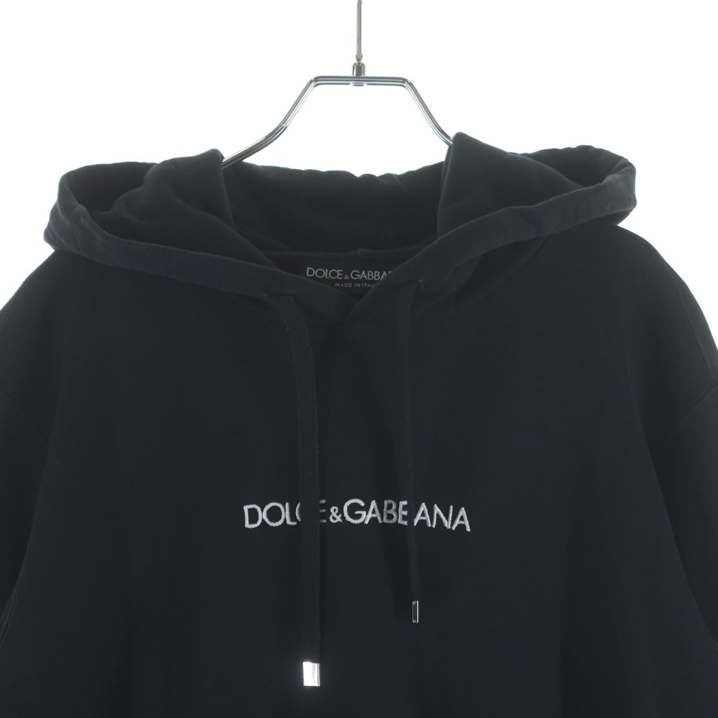 DOLCE & GABBANA(ドルチェアンドガッバーナ) ロゴ刺繍 プルオーバー スウェットパーカー フーディー ブラック JZ-G9JQ3T/G7MII-B