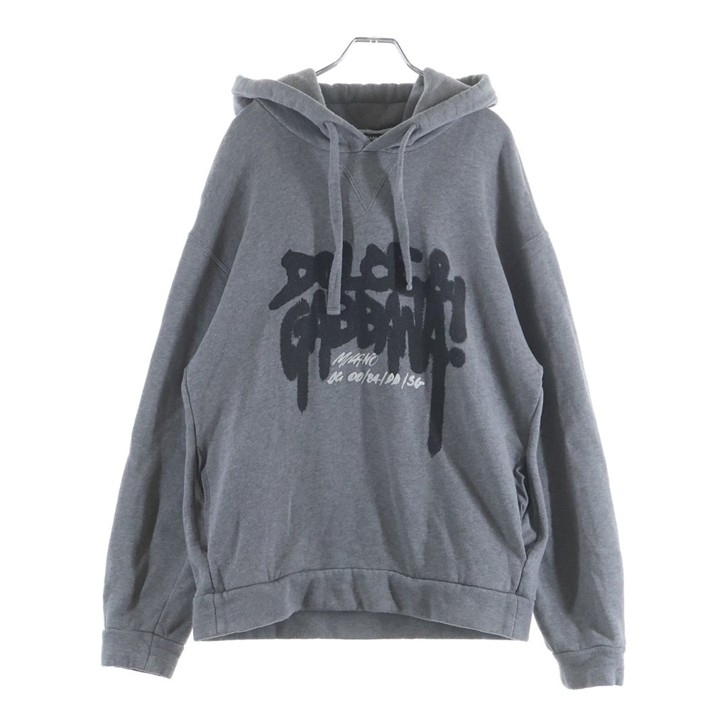 DOLCE & GABBANA(ドルチェアンドガッバーナ) グラフィティロゴプリント プルオーバー スウェットパーカー フーディー グレー JZ-G9VU7T/FU77G-I