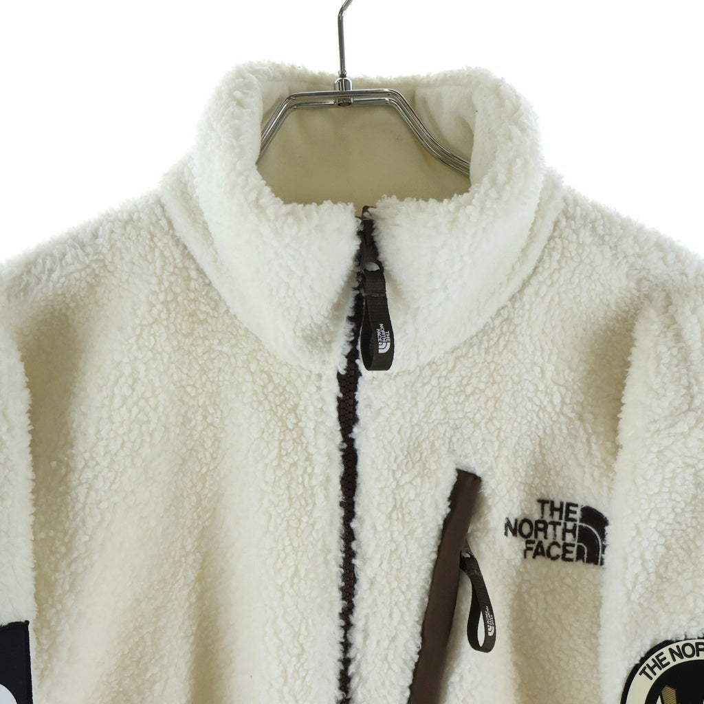 THE NORTH FACE(ザノースフェイス) ロゴ刺繍 ボアフリース ジップアップジャケット ホワイト NJ4FL50J