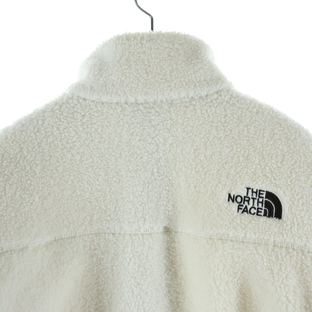 THE NORTH FACE(ザノースフェイス) ロゴ刺繍 ボアフリース ジップアップジャケット ホワイト NJ4FL50J