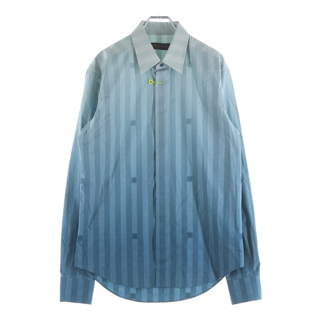 LOUIS VUITTON(ルイヴィトン) ダミエ ストライプ グラデーション ロングスリーブシャツ ターコイズブルー #S RM222V MW6 HNS02W