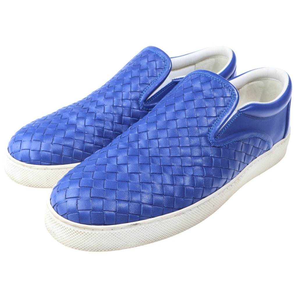 BOTTEGA VENETA(ボッテガヴェネタ) イントレチャート レザー ローカットシューズ スニーカー スリッポン ブルー