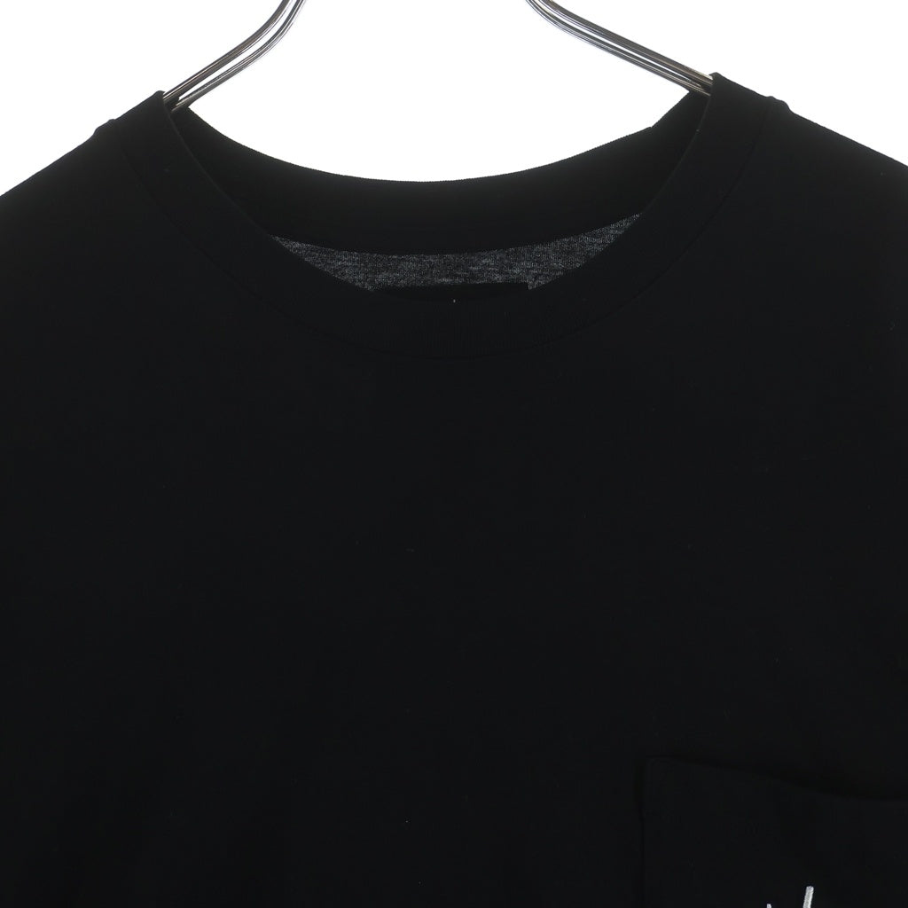 AX ARMANI EXCHANGE(アルマーニ エクスチェンジ) ICON ロゴ刺繍 ポケットデザイン クルーネック 半袖Tシャツ カットソー ブラック XM000366