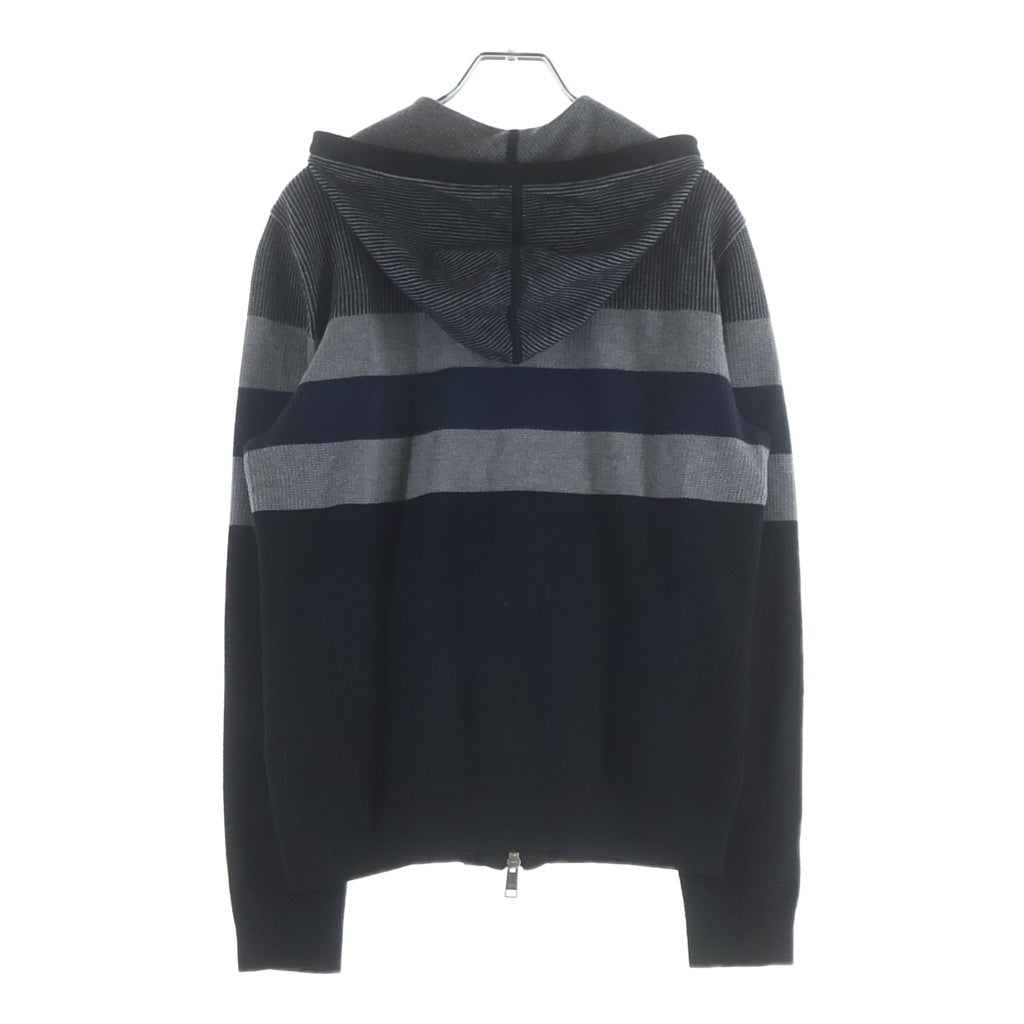 AX ARMANI EXCHANGE(アルマーニ エクスチェンジ) ワッフル サーマル ジップアップ パーカー フーディー ブラック/グレー