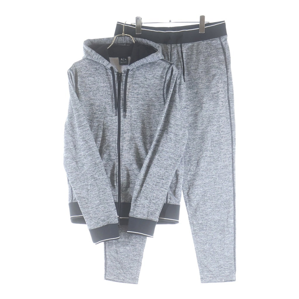 AX ARMANI EXCHANGE(アルマーニ エクスチェンジ) セットアップ ロゴプリント ジップアップ スウェットパーカー トラック ジョガーパンツ グレー