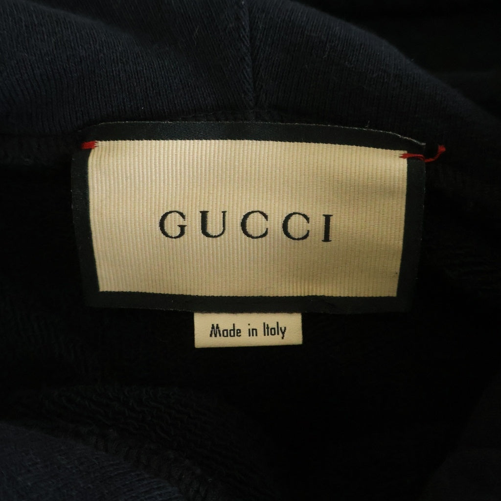 GUCCI(グッチ) Prodige d'Amour マルチカラーロゴプリント プルオーバースウェットパーカー フーディー ブラック 623244