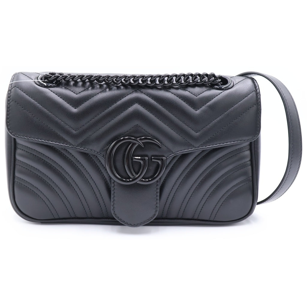 GUCCI(グッチ) GGマーモント チェーショルダーバッグ ブラック レザー