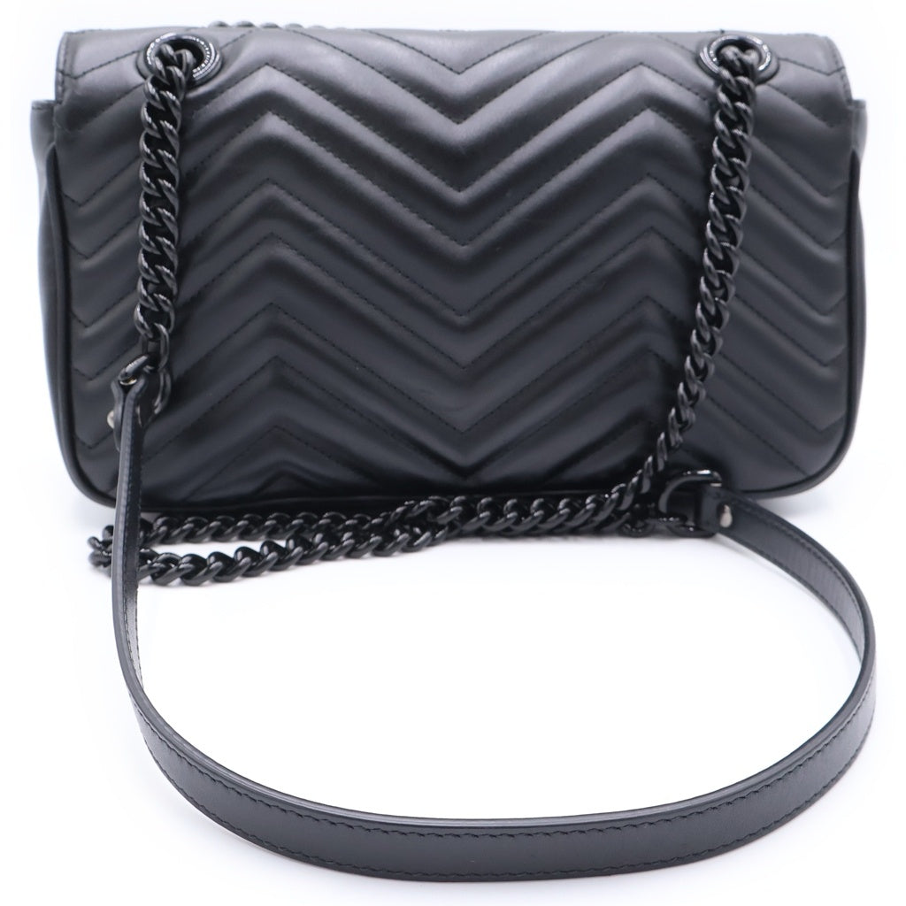 GUCCI(グッチ) GGマーモント チェーショルダーバッグ ブラック レザー