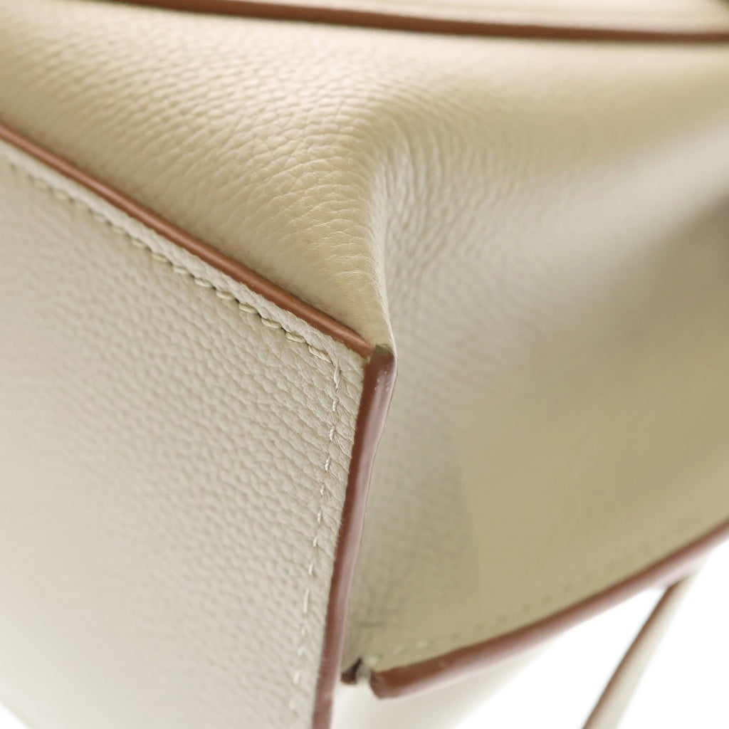 LOEWE(ロエベ) ロエベ ゲートトップハンドル 2WAYハンドバッグ ショルダーバッグ アイボリー×ブラウン レザー ゴールド金具 レディース
