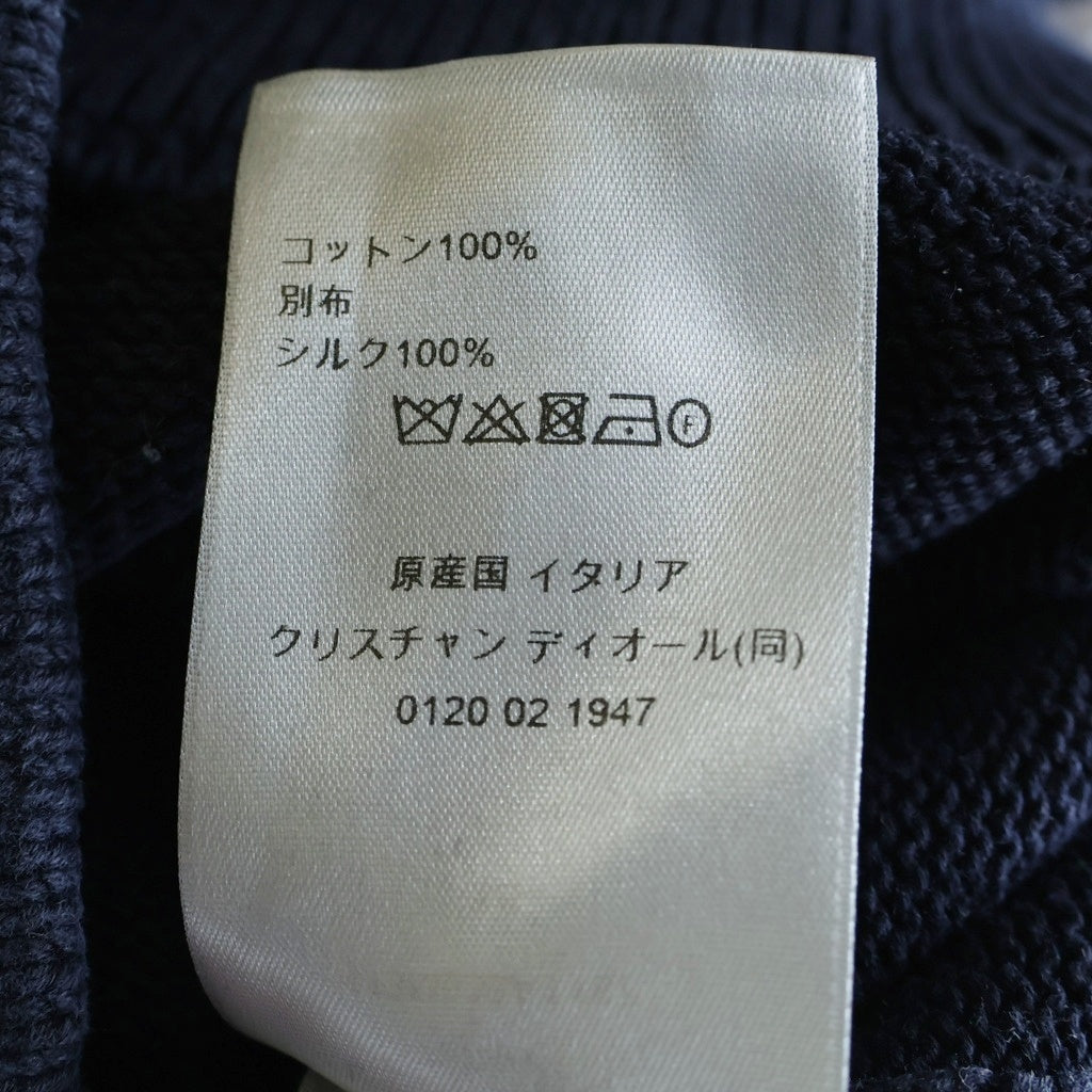 Christian Dior(クリスチャンディオール) オブリーク ジャガード ライン コットン ニット セーター ネイビー 113M638AT187