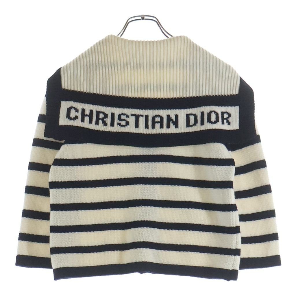 Christian Dior(クリスチャンディオール) ボーダー総柄 カシミヤ混