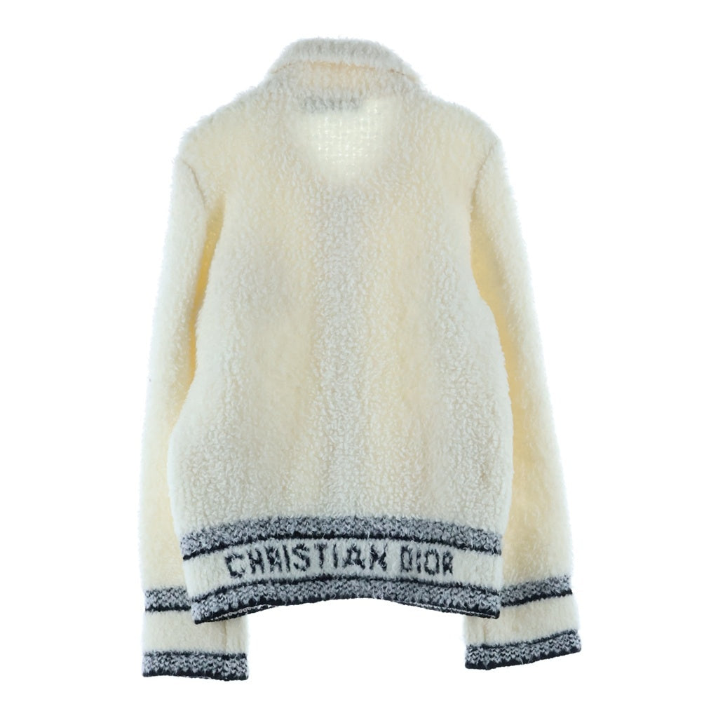 Christian Dior(クリスチャンディオール) CARO カロ ウールブレンド フリースニット ジャケット ホワイト レディース 214V44AM114