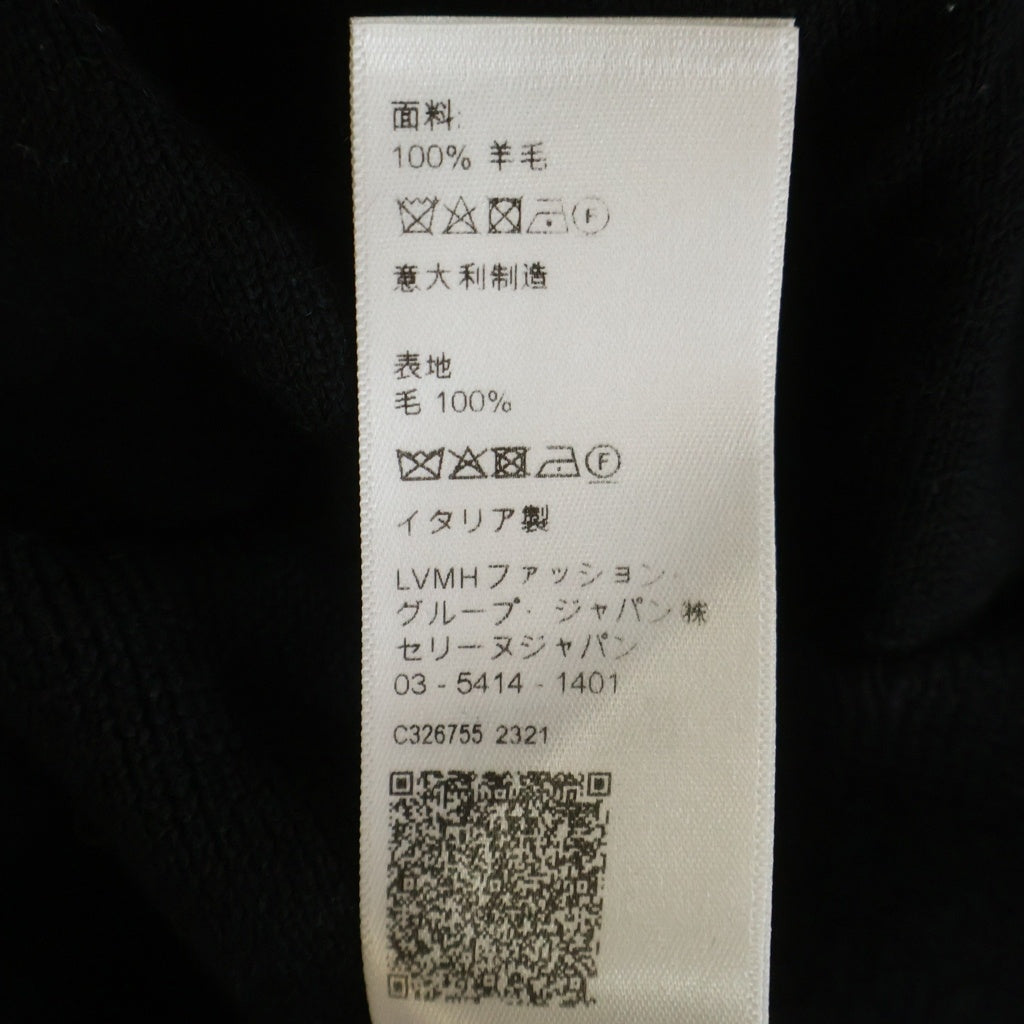CELINE(セリーヌ) トリオンフ ロゴ刺繍 クルーネック ウール 長袖ニット セーター ブラック 2AH80322U 38NO