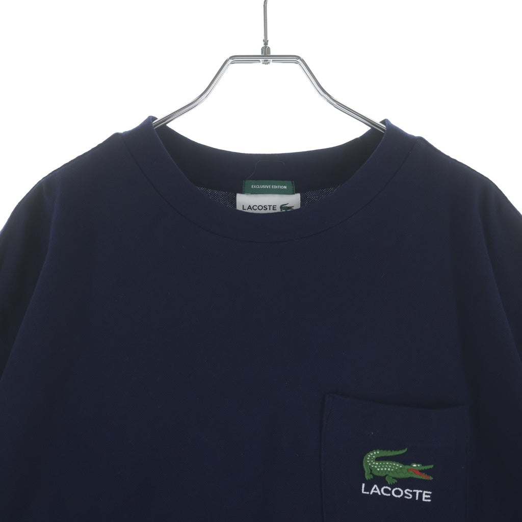 LACOSTE(ラコステ) EDIFICE別注 ロゴ刺繍 ワッペンポケット 半袖Tシャツ ネイビー TH202PL レディース