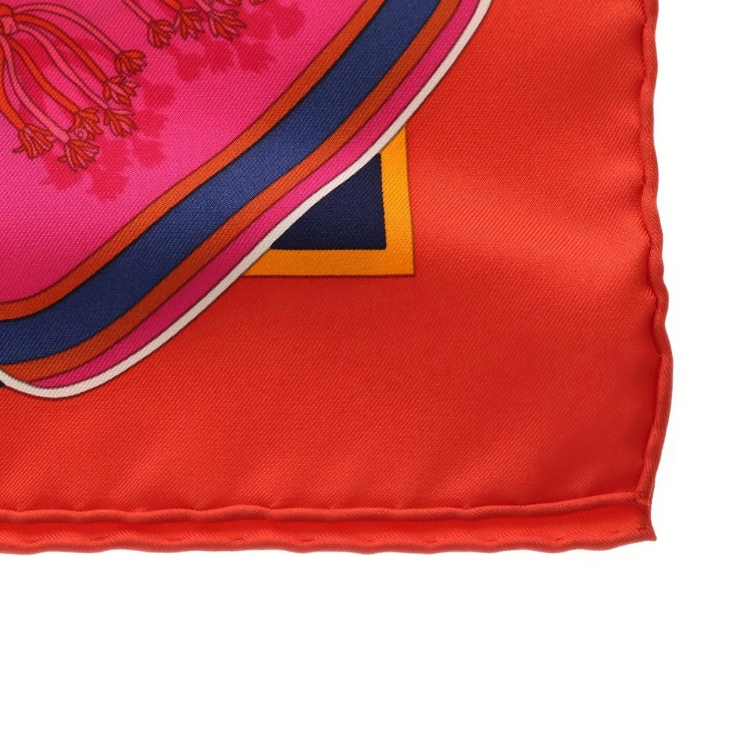 HERMES(エルメス) カレ90 シルクスカーフ ピンク×レッド レディース