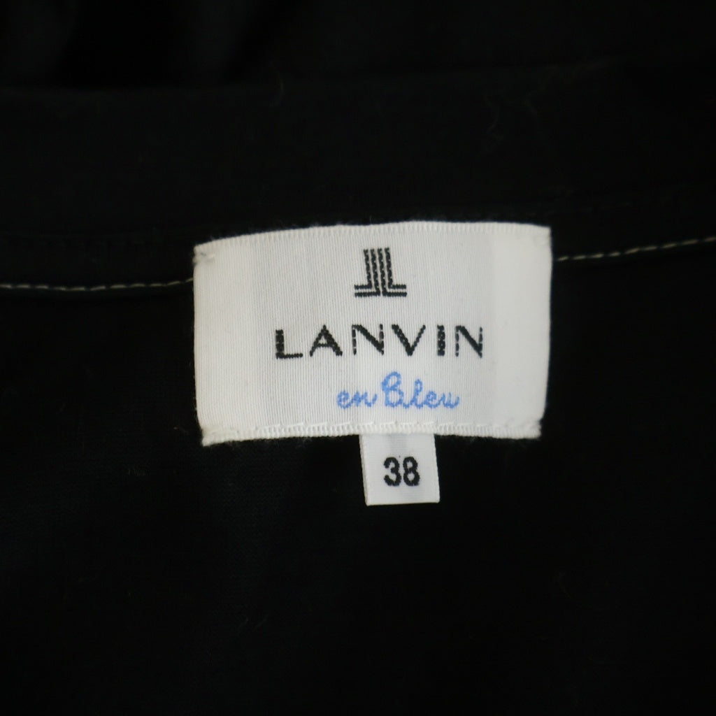 LANVIN(ランバン) アーム シアー切り替え サイドスリット クルーネック 長袖Tシャツカットソーブラック 3336719 レディース