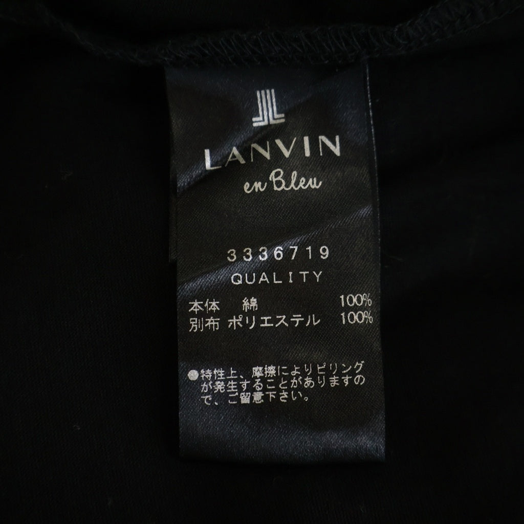 LANVIN(ランバン) アーム シアー切り替え サイドスリット クルーネック 長袖Tシャツカットソーブラック 3336719 レディース