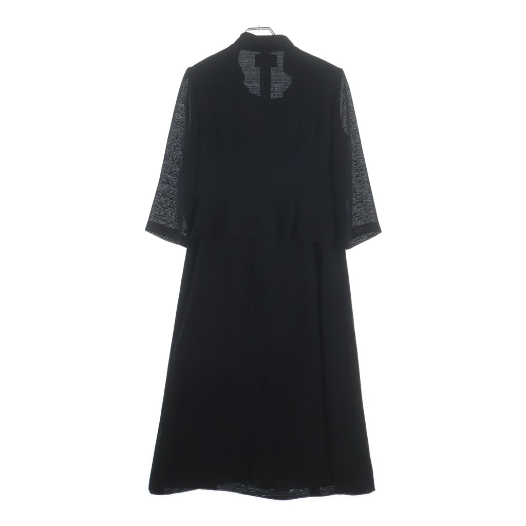 LANVIN(ランバン) フォーマル レイヤードデザイン 長袖 ドレス ワンピース ブラック 0771514 レディース