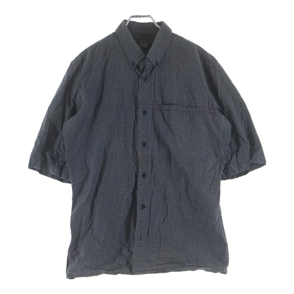 RAF BY RAF SIMONS(ラフ バイ ラフシモンズ) 半袖チェックシャツ ネイビー #M