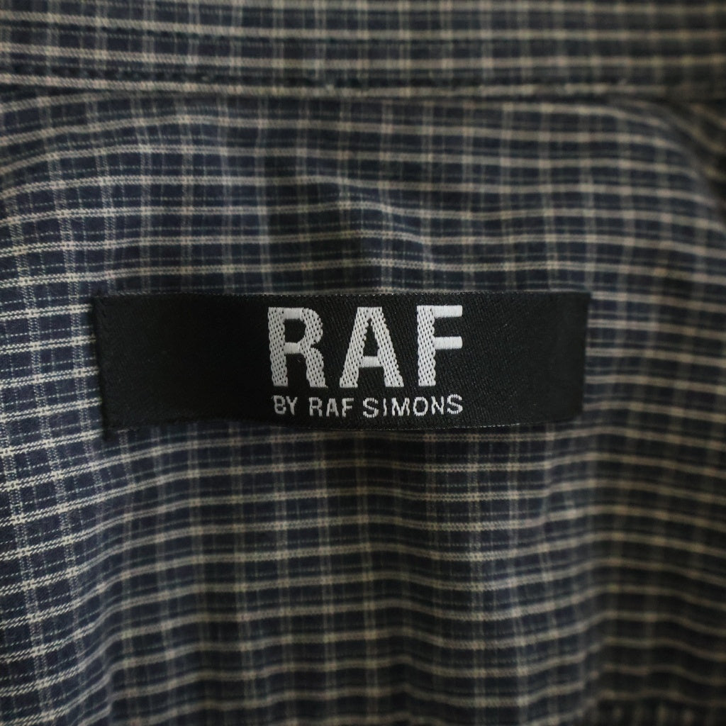 RAF BY RAF SIMONS(ラフ バイ ラフシモンズ) 半袖チェックシャツ ネイビー #M